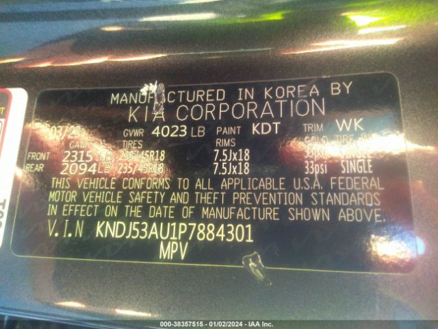 KNDJ53AU1P7884301 KIA Soul Gt-line