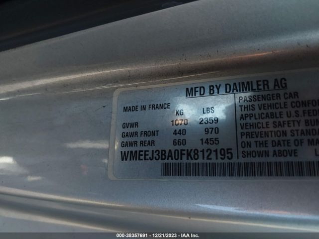 WMEEJ3BA0FK812195 Smart Fortwo Passion/pure