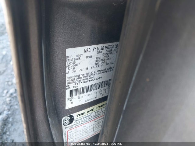 2010 FORD F-150 STX/XL VIN: 1FTEX1CW1AKA22876