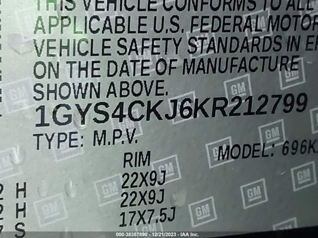 Cadillac Escalade Premium Luxury 2019 1GYS4CKJ6KR212799 Image 9
