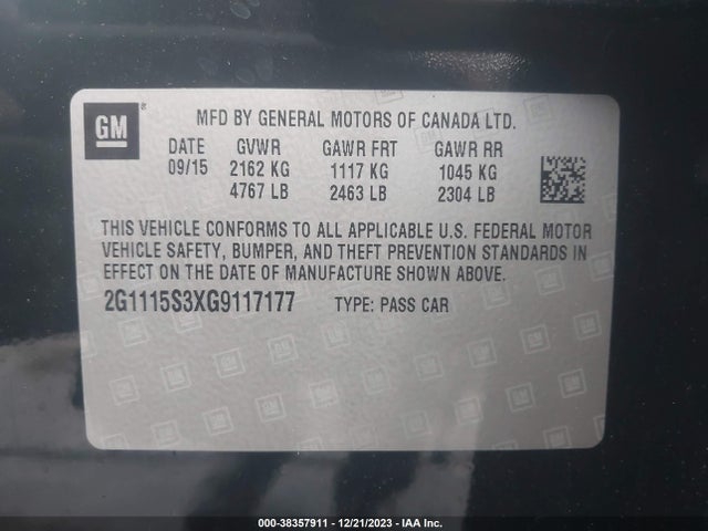 Chevrolet Impala 2lt 2016 2G1115S3XG9117177 Image 9