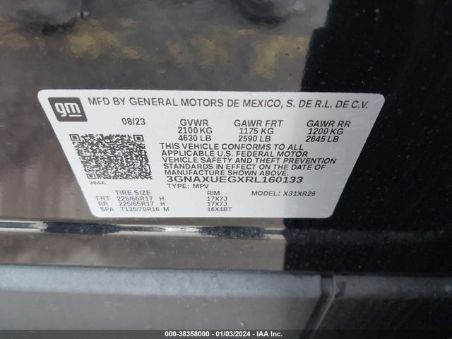 Chevrolet Equinox Awd Lt 2024 3GNAXUEGXRL160133 Image 9