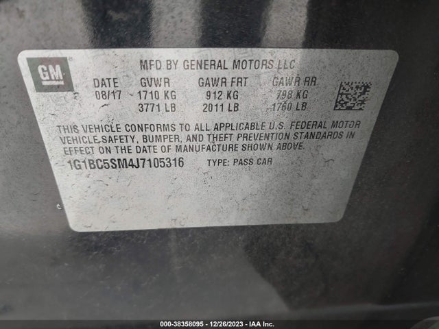 Chevrolet Cruze Ls Auto 2018 1G1BC5SM4J7105316 Image 9