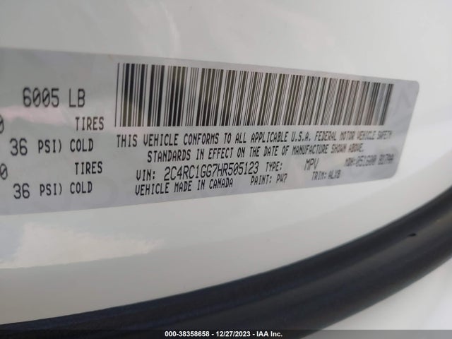 Chrysler Pacifica Limited 2017 2C4RC1GG7HR505123 Image 9