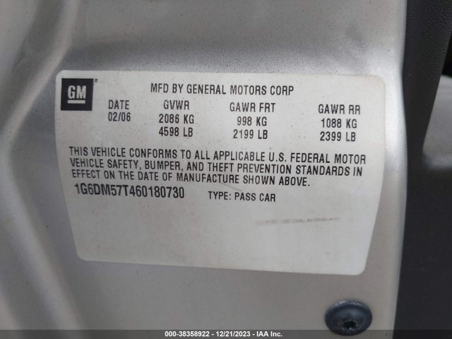 2006 CADILLAC CTS 1G6DM57T460180730 Photo 8