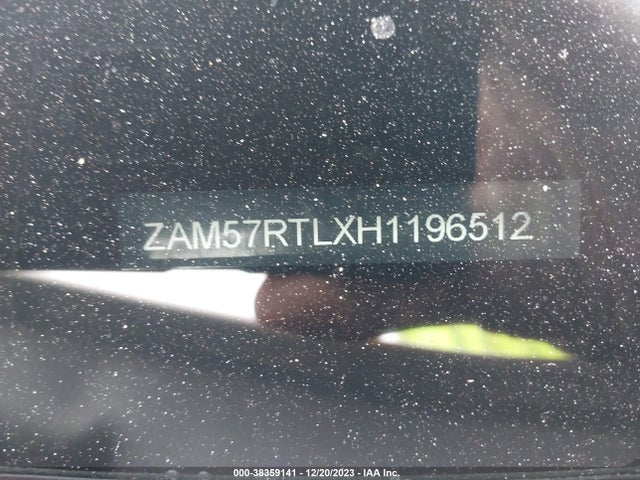 2017 MASERATI GHIBLI S Q4 VIN: ZAM57RTLXH1196512