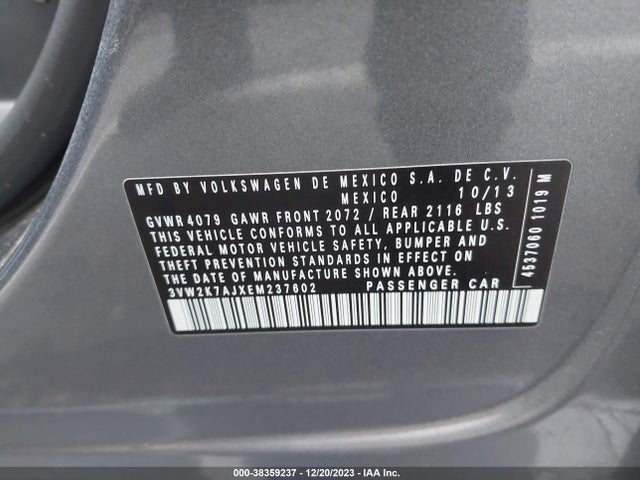 3VW2K7AJXEM237602 Volkswagen Jetta 2.0l S