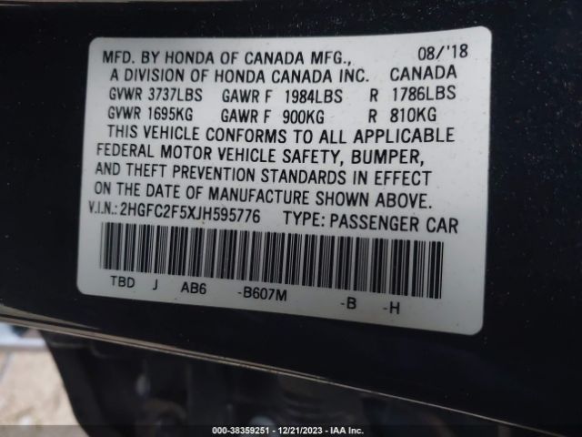 2HGFC2F5XJH595776 Honda Civic Lx
