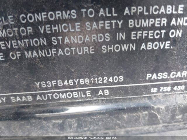 2008 SAAB 9-3 YS3FB46Y681122403 Photo 8
