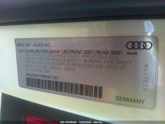 Продаж на аукціоні авто 2021 Audi A6 Premium Plus 45 Tfsi Quattro S Tronic/sport Premium Plus 45 Tfsi Quattro S Tronic, vin: WAUE3AF23MN047167, номер лоту: 38359420