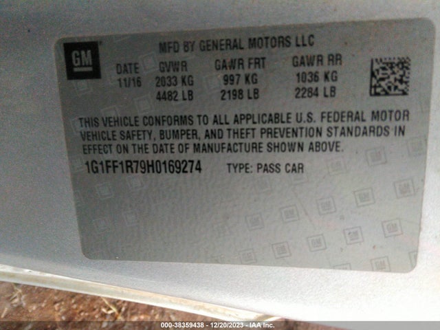 Chevrolet Camaro 1ss 2017 1G1FF1R79H0169274 Image 9