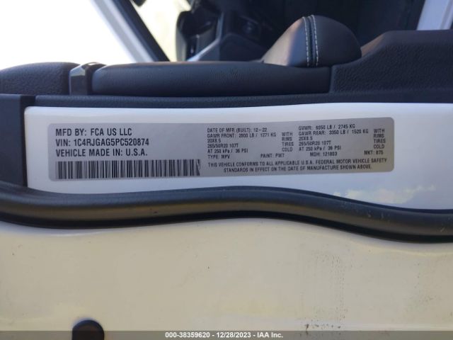 1C4RJGAG5PC520874 Jeep Grand Cherokee Altitude 4x2