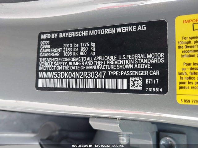 2022 MINI HARDTOP WMW53DK04N2R30347 Photo 8