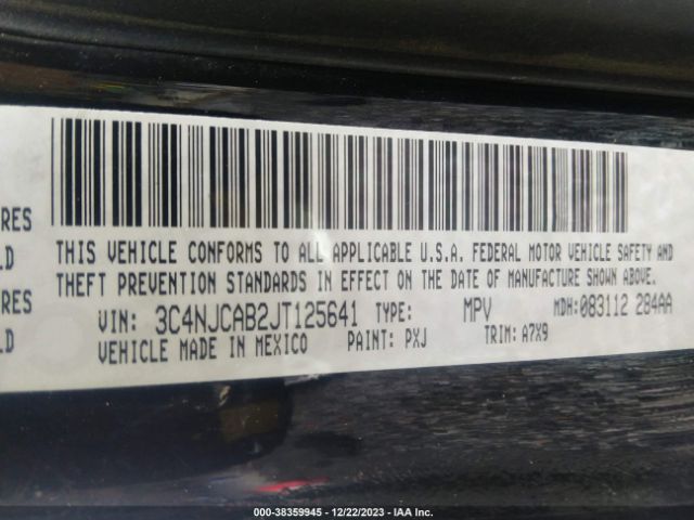 3C4NJCAB2JT125641 Jeep Compass Sport Fwd