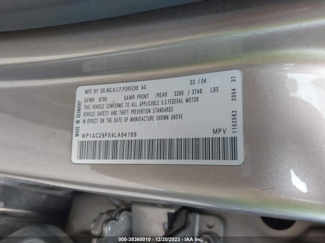 2004 PORSCHE CAYENNE WP1AC29PX4LA94169 Photo 8