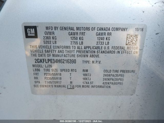 2GKFLPE34H6216390 GMC Terrain Slt