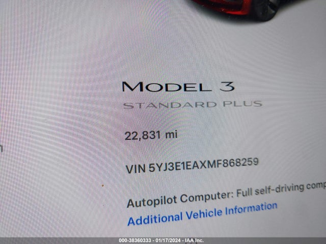 2021 TESLA MODEL 3 5YJ3E1EAXMF868259 Photo 6