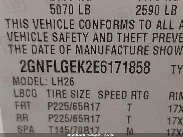 Chevrolet Equinox 2lt 2014 2GNFLGEK2E6171858 Image 9