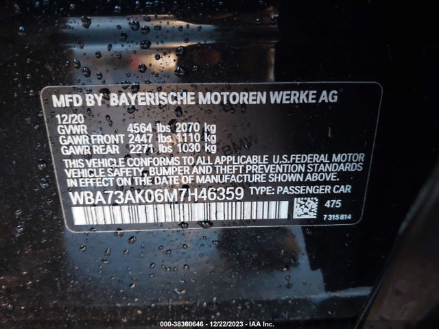 BMW 228i Gran Coupe Xdrive 2021 WBA73AK06M7H46359 Image 9