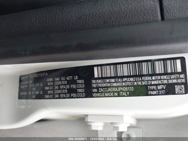 ZACCJADBXJPH26133 Jeep Renegade Limited Fwd