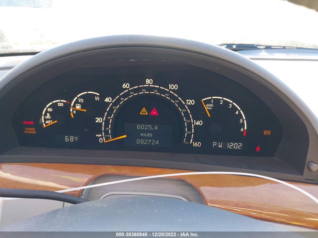 2000 MERCEDES-BENZ S 430 VIN: WDBNG70J6YA064387