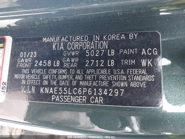KIA Stinger Gt2 2023 KNAE55LC6P6134297 Image 9