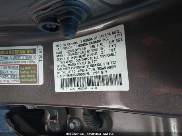 Honda Cr-v Ex-l 2015 2HKRM3H76FH507236 Image 9