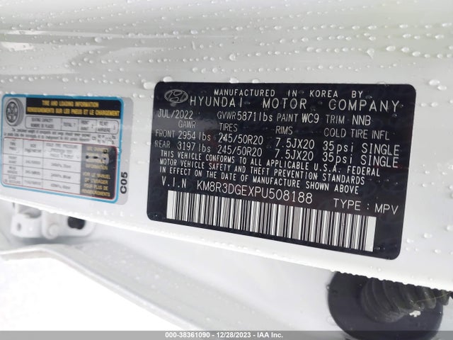Hyundai Palisade Xrt 2023 KM8R3DGEXPU508188 Image 9