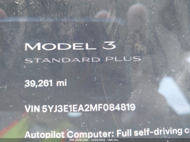 5YJ3E1EA2MF084819 Tesla Model 3 Standard Range Plus Rear-wheel Drive