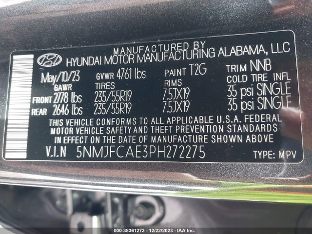 Hyundai TUCSON SEL 2023 5NMJFCAE3PH272275 Image 9