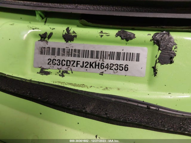 2019 DODGE CHALLENGER R/T SCAT PACK VIN: 2C3CDZFJ2KH642356