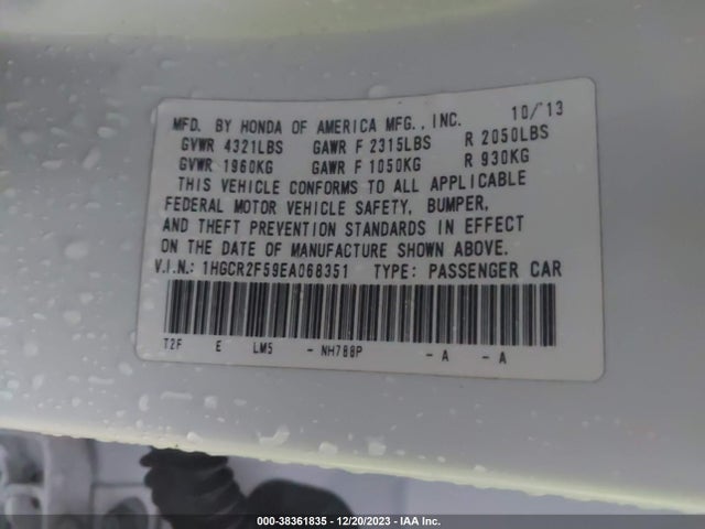 Honda Accord Sport 2014 1HGCR2F59EA068351 Image 9