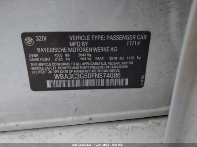 WBA3C3G50FNS74086 BMW 320i Xdrive