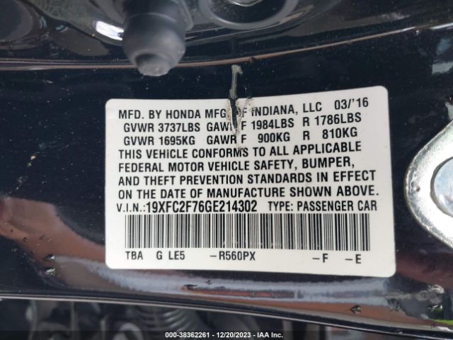 19XFC2F76GE214302 Honda CIVIC EX