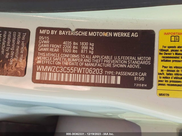 2015 MINI COUNTRYMAN WMWZC3C55FWT06203 Photo 8