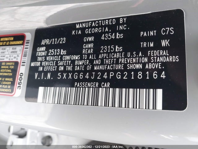 KIA K5 Gt-line 2023 5XXG64J24PG218164 Image 9