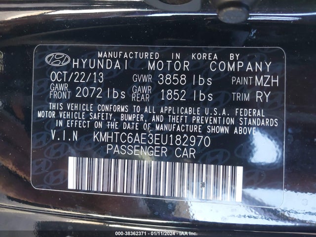 Hyundai Veloster Turbo W/black 2014 KMHTC6AE3EU182970 Image 9
