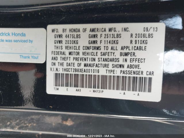 1HGCT2B8XEA001016 Honda Accord Ex-l V-6