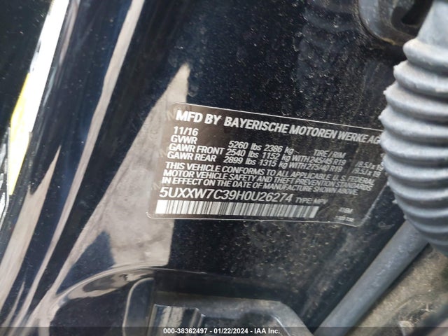 5UXXW7C39H0U26274 BMW X4 M40i