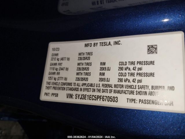 2023 TESLA MODEL 3 5YJ3E1EC5PF670503 Photo 8