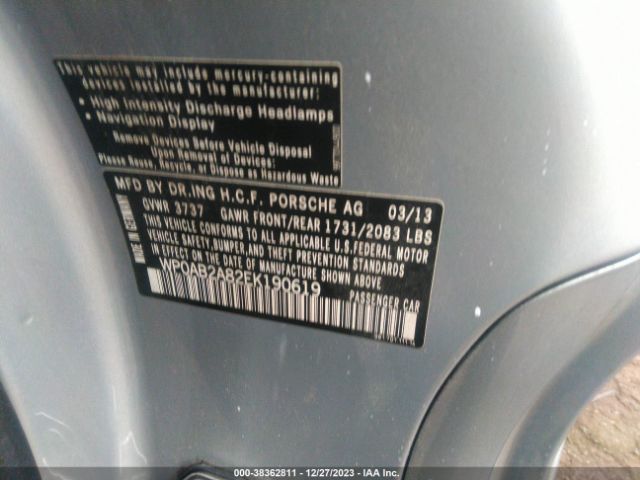 2014 PORSCHE CAYMAN WP0AB2A82EK190619 Photo 8