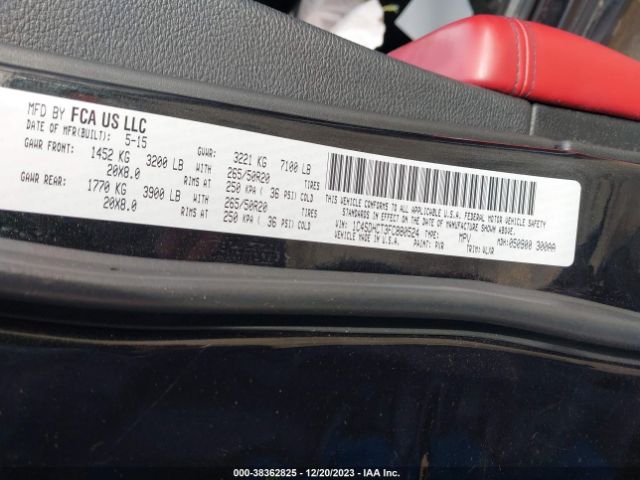 1C4SDHCT3FC880524 Dodge Durango R/t