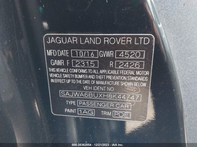 2017 JAGUAR F-TYPE SAJWA6BUXH8K44747 Photo 8