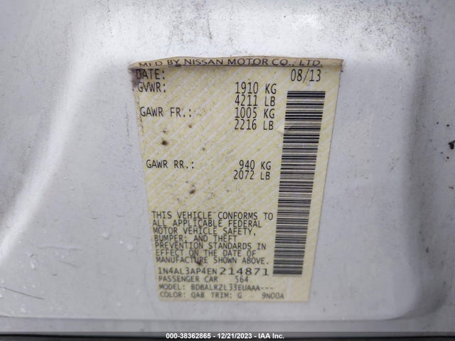Nissan 2014 2014 1N4AL3AP4EN214871 Image 20
