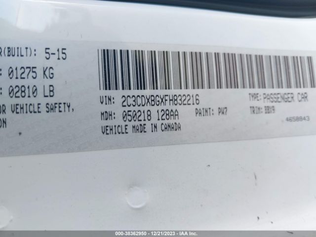 2C3CDXBGXFH832216 Dodge Charger Se