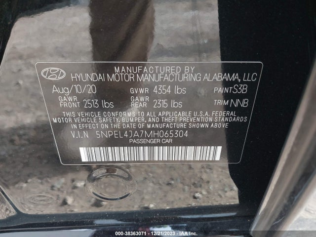 Hyundai SONATA SEL 2021 5NPEL4JA7MH065304 Image 9