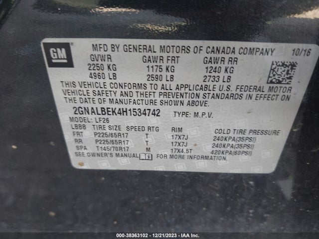 Chevrolet EQUINOX LS 2017 2GNALBEK4H1534742 Image 9