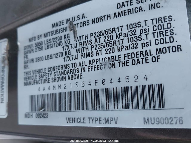 2004 MITSUBISHI ENDEAVOR LS VIN: 4A4MM21S64E044524