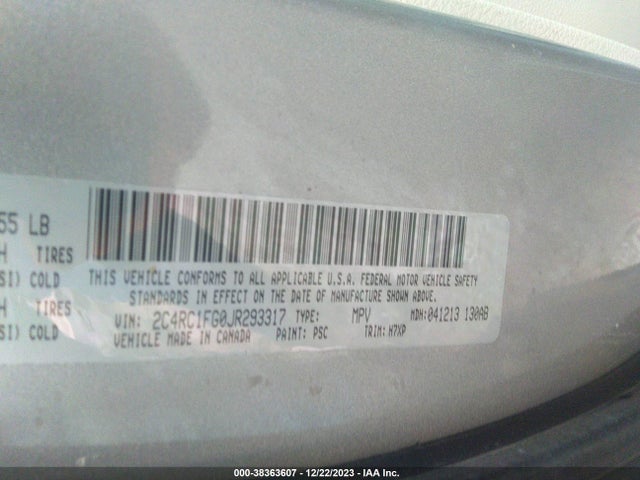 2C4RC1FG0JR293317 Chrysler Pacifica Touring Plus