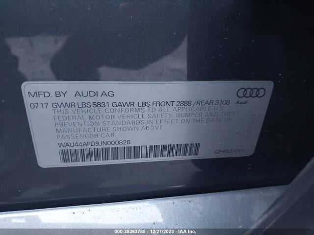 WAU44AFD9JN000828 Audi A8 L 3.0t
